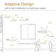 Wall Mounted Cat Shelves With Elevated Ceramic Feeding Station Scandinavian Floating Design Solid Plywood Two Climbing Steps With Cotton Mats Modern Cat Wall Furniture Set 300 Ml Bowls - Light Wood - View 4