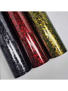 高光泽激光红色乙烯基汽车贴纸，易于裁剪和粘贴，汽车贴花包装 - 均碼 - 查看 6