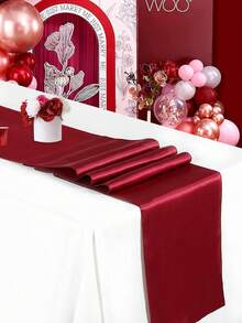 Bộ 6/12 khăn trải bàn bằng vải satin kích thước 28*275cm, chất liệu mềm mịn, thích hợp cho đám cưới, tiệc tùng, sinh nhật, lễ hội, lễ tốt nghiệp, tiệc cô dâu, kỷ niệm và các dịp khác. - Nhiều màu - Xem 6