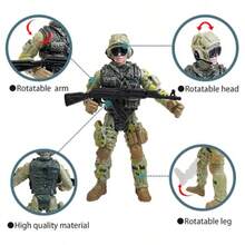 SCAHOW 6pcs Military Action Figures Soldier Toys For 3 4 5 6 7+ Year Old Boys Amy Men Action Figures Playsets With Accessories Gifts For Toddlers Christmas Stocking Stuffers Party FavorRelieve Stress, Relieve Stress, Boring Toys - 如圖所示 - 查看 5