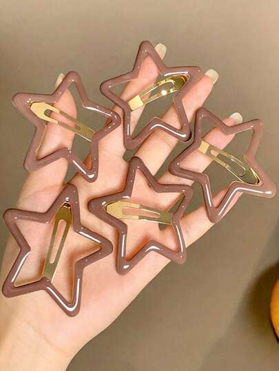 5 piezas de Grandes Pasadores de Pelo con Pentágono Simple, Adecuados para Uso Diario de Niñas