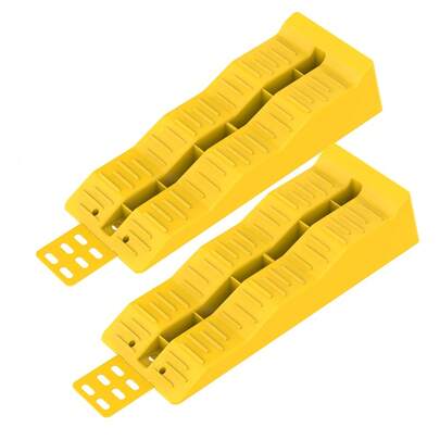4 piezas/Set, Rampas para coche, Capacidad de 5 toneladas, Rampas de 3 capas para neumáticos de caravana con alfombrillas antideslizantes, Rampas niveladoras de caravana, Almohadillas elevadoras de neumáticos, Rampas elevadoras de neumáticos, Calzos para neumáticos, Mantienen su coche, caravana, remolque, camioneta SUV estable en superficies irregulares, Diseño antideslizante, Resistente a los rayos UV