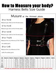 1件女士复古暗黑风格金色搭扣性感PU皮革吊带，适合狂欢节派对、活动或日常穿着 - 黑色 - 查看 5