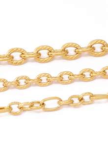 100厘米厚不锈钢金色链条，适合DIY男女项链、手链、珠宝链配件 - DIY鏈條 - 查看 3