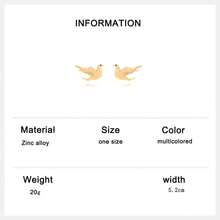 1pc Peace Earrings, INS Style Exaggerated Texture Three-Dimensional Diamond Studded Earrings, European And American Retro Textured Animal Pigeon Earrings, Women's Jewelry - Multicolor - View 8