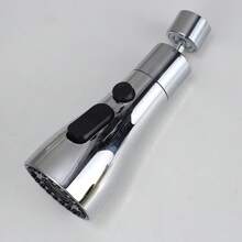 Multi-Purpose Faucet 1pc Multi-Purpose Faucets Extension Device | Kitchen, Bathroom Splash Proof, Pressurized Sprinkler Joint, Three-Speed Rotatable Bubbler, And Scrubbing Nozzleler Joint, Three-Speed Universal, Rotatable Bubbler, And Scrubbing Nozzle RV Kitchen Faucets - Silver - View 10