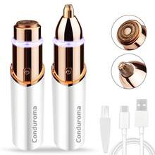 Máy cạo râu và tỉa lông mày 2 trong 1 Conduroma dành cho nữ – Máy cạo râu điện mạ vàng 18K với đèn vòng, thiết kế vòng kép nổi. - Mô hình nâng cấp - Xem 14