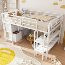 Kids Bed Frames, Headboards & Footboards - White + Metal + 90cm*200cm - View 3