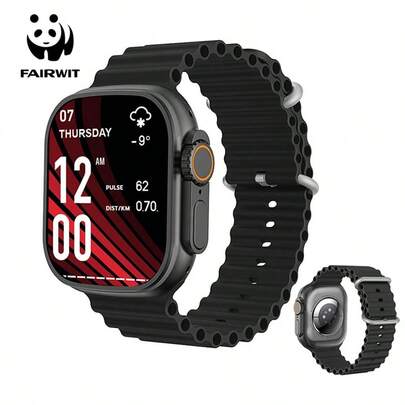 PANDA 4,2" HD Bildschirm KI Smartwatch kompatibel mit Android & iOS (unterstützt Anrufe/Wählen), integrierter Fitness-Tracker, Bluetooth-Anrufe, IP68 wasserdicht, Herzfrequenz-/Schlafüberwachung, mehrere Sportmodi, unisex (Ultra 4)