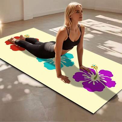1pc 71*22inch Yoga Mat, Various Patterns Available, Non-Slip & Durable, Extra Wide & Thick, Suitable For Home Use, Fitness, Beginner Yoga Training