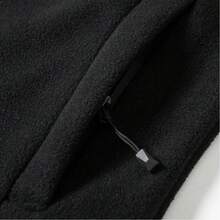 TIANXICO Men's Fleece Jacket Full Zip With Pockets Warm Lightweight Winter Jacket Running - Black - View 7