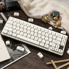 1pc 137 Keys Cute Cat Keycap Set, Minimalist Style Custom White Cat PBT Keycaps, Sublimation Dye, MOA Profile, Fit For 61/75/87/98/104 Key Mechanical Keyboards - Multicolor - View 6