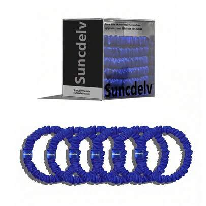 6PCS 100% Mulberry Silk Scrunchies Hair Care, Mulberry Silk Skinny Hair Ties Elastic, 22 Momme Mulberry Silk Hair Ties Scrunchies Set Women Curly Thin Hair Srevela Ponytail Holder Scrunchy Hair Ties