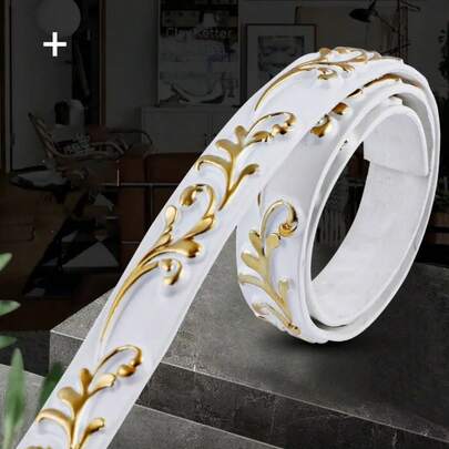 1卷柔性自粘墙面装饰条，自粘装饰条，适用于家居装饰、镜框边缘和天花板装饰，易于安装