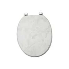 SAINOS Toilet Seat Cover, Thickened Replacement Toilet Seat Cover, Antibacterial, Progressive Descent, Galvanized Hinge Design - S28 - View 2