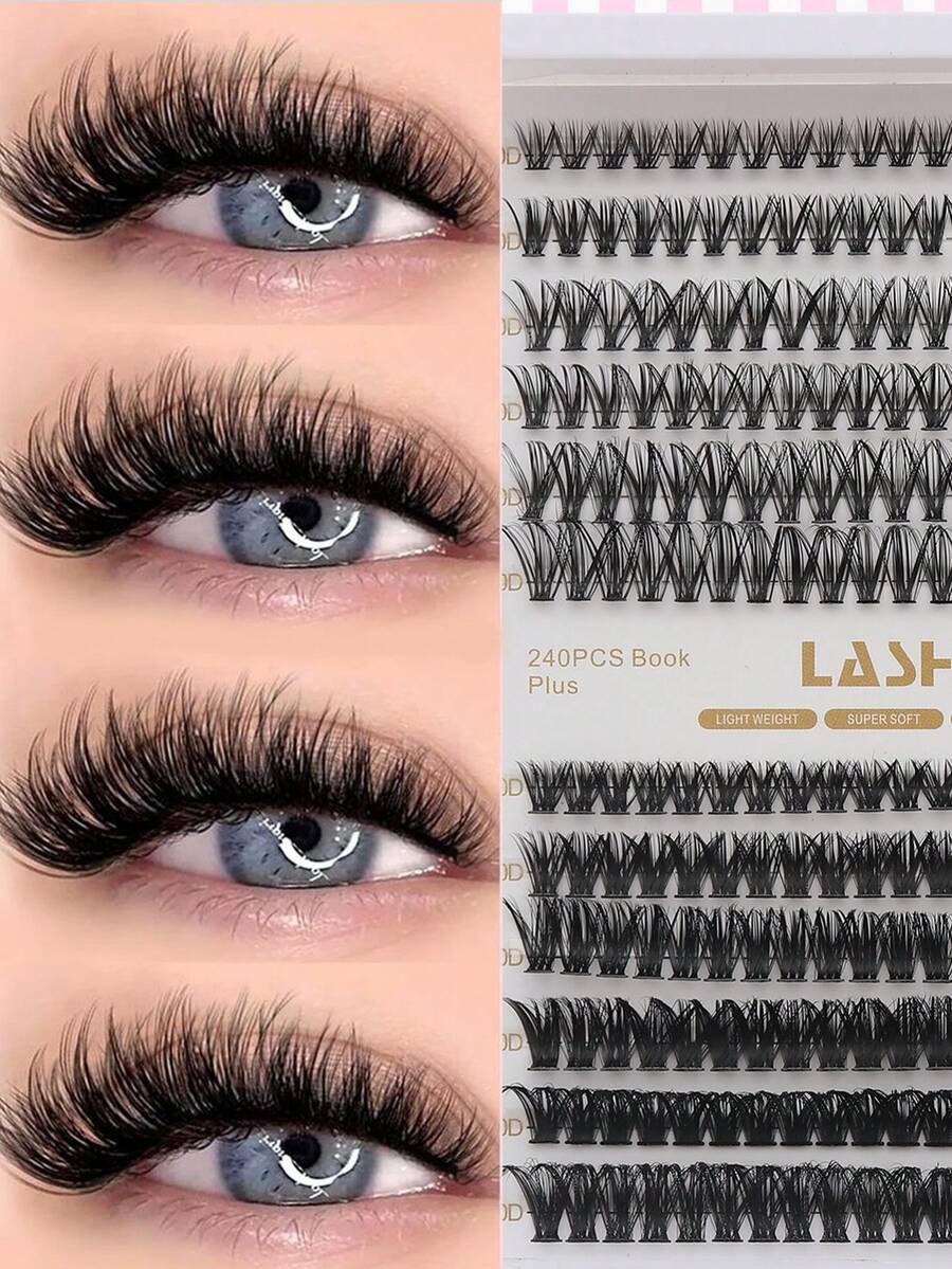 DIY Eyelash Extension Kit – C Curl 30D + 60D Fake Lashes, Reusable Cluster Lashes To Create A Natural And Beautiful Appearance. - C - View 1