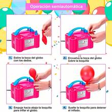 Bomba Electrica Para Inflar Globos Con Doble Inflador Fiestas - Rosa Fucsia - Ver 10