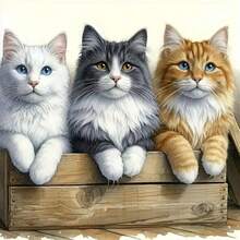 1件/2件/3件装可爱猫咪图案，适用于T恤、抱枕、背包和手提包，理想的节日礼物，节日设计，印刷品 - 3件-S - 查看 3