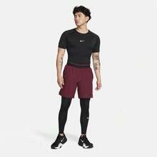 Nike Dri-Fit 品牌Logo印花健身訓練戶外速乾透氣休閒運動褲 男款 - 黑色 - 查看 4