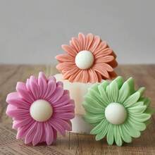 Sunflower Scented Candle Silicone Mold, DIY Daisy Flower Handmade Soap, Plaster Diffuser Stone Grinding Tool - White - View 4