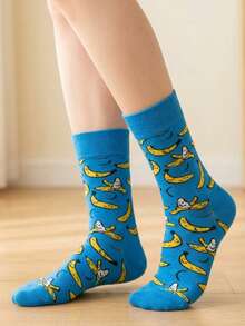 5 đôi tất họa tiết chuối xanh và khúc côn cầu trên băng, dòng sản phẩm thời trang cạnh tranh của bộ sưu tập Horanoff, Xuân/Hè. - Nhiều màu - Xem 4