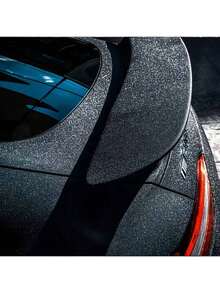 1pc Black Matte Glitter Vinyl Sticker - Matte Surface, Self-Adhesive Plastic Car Decal Sticker With Stripe Pattern, One-Time Use For Left Side Metal Surface Car Wrap Enhancement Film - One Size - View 10