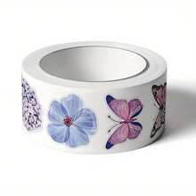 500pcs/Roll 1" Butterfly & Flower Shaped Stickers - Aesthetic Self-Adhesive Decals For Phone Case, Laptop, DIY Painting & Gift Box Sealing, Romantic Baking Labels - 500pcs - View 1