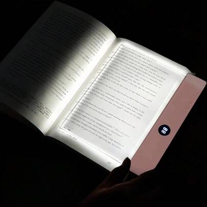 1PC LED Flat Reading Light, Rechargeable With Stepless Dimming Timer 3 Color Temperatures For Desk Bedside Table Night Reading Home Office, Eye-Caring Book Light Gift Modern Minimalist Home Decor