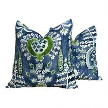 Boho Pillow Cover 18x18 Inch - Turquoise Blue & Green Bohemian Medallion Floral Paisley Case, Luxury Imitation Polyester Fiber Sofa Bed Accents Pillow For, Bedroom (No Insert) - 2pcs - 查看 9