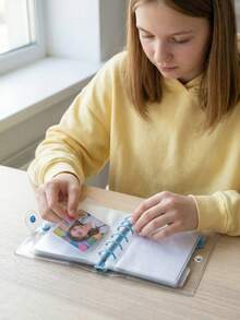 71pcs - Mini Transparent 6-Ring Binder Covers With Matching Inner Pages And File Folders. Made Of Soft Transparent PVC Material, Suitable For Binders, With Protective Sleeves And Quick Clips. Perfect Back-To-School Gift For Students, Ideal Children's Learning Supplies. - Multicolor - View 4