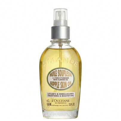 L'Occitane 欧舒丹杏仁柔肤油 100ml，滋养保湿，快速吸收，清爽不油腻，沐浴后奢华身体护理