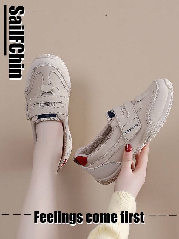 1 Pair Women's Casual Lightweight White Sneakers. Fashionable Student Shoes, Suitable For Petite Women, New Style Breathable Casual Platform Sports Shoes. Suitable For Parties, Hiking, Outdoor Leisure.