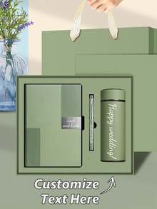 1 Set Customized Stainless Steel Vacuum Cup Gift Set, Includes Vacuum Cup, Matching A5 Notebook, Pen, Laser Engraved Name/Logo, Business/Graduation/Teacher's Day Commemorative Gift, Personal Exclusive Gift Set - Multicolor - View 13