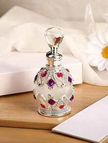 1pc 15ml Refillable Essential Oil Fragrance Bottle, High-End Aromatherapy Vial, Crystal Bottle, Small Capacity Fragrance Bottle, Holiday Travel Oil Decanting Bottle, Travel Aromatherapy Container, With Glass Dropper, Retro Dubai Style Bottle, Eid Al-Fitr Decoration, Gift For Women, Valentine's Day Gift, Travel (Bottle Only, No Fragrance Included) - Multicolor - View 17