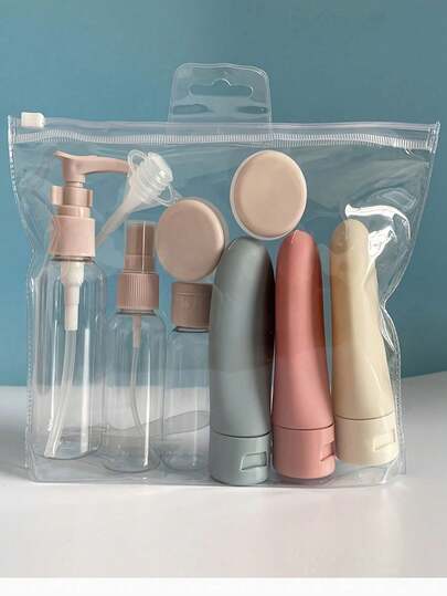 Travel Refill Bottles, Cosmetic Refill Set, Shampoo, Body Wash, Moisturizer, Lotion, Spray Bottle, Empty Bottle, Portable Plastic Refill Bottles Suitable For Business Travel And Trips