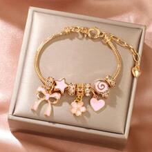 1 Piece – Bracelet With Bow, Flower And Heart – 6 Cm Diameter - 金色 - 查看 1
