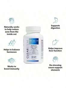 Selling Fast!CLEARSTEM-MINDBODYSKIN Hormonal Acne Supplement(5-HTP)-Natural DlM Supplement-Skin Care Vitamins -Hormone Balance,Antioxidants -Vegan, Gluten FreeCruelty Free -30 Servings, US Formulated Dietary Vitamin WithBioavailable Vitamin A & 90 Capsules Collagen. Women's Health. - 1 - Xem 3