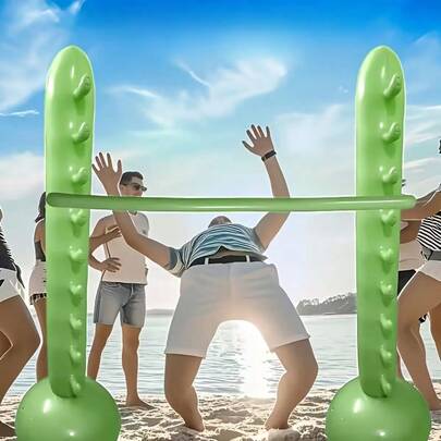 便携式充气游戏套装，低调设计，耐用PVC材质，适合家庭聚会、团队建设和沙滩娱乐 | 家庭假日游戏 | 耐用PVC材质，沙滩游戏，派对娱乐，便于携带，适合生日、婚礼、单身派对和各种庆祝活动 - 趣味十足，7月4日派对必备