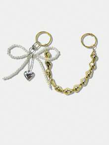 قطعتان من سحر الحقيبة بشكل فيونكة فضية، سلسلة حقيبة من اللؤلؤ الاصطناعي، قلادة محفظة، ديكور حقيبة اليد، سلسلة مفاتيح محفظة، اكسسوارات حقيبة، سحر حقيبة يد مصمم جميل، ديكور حقيبة DIY، مناسب لحقائب Bogg - الأسود - مشاهدة 21