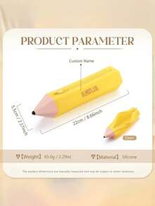 Personalized Name Pencil Case, Pencil Shaped Silicone Case, Back To School Gift, Teacher Prize Reward, Zipper Stationery Bag, Student Gift - Multicolor - View 2