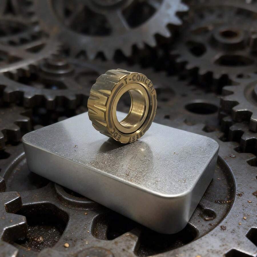 1个可拆卸不锈钢机械指关节指环，磁性噪音玩具，减压EDC