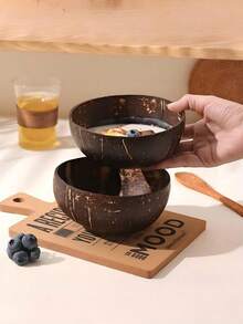 Bộ 6 bát gỗ vỏ dừa tự nhiên - Dùng kèm thìa gỗ, bát đựng sữa chua, bát tráng miệng, bát đựng siro - Bát salad gỗ tự nhiên, bát sinh tố. - Nhiều màu - Xem 6