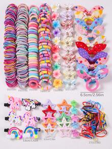 885pcs Rhinestone Butterfly Hair Clips For Girls, Minimalist Side Bangs Hairpins, Cute Princess Hair Accessories, Elastic , Versatile For Daily & Back To School Use - Multicolor - View 4