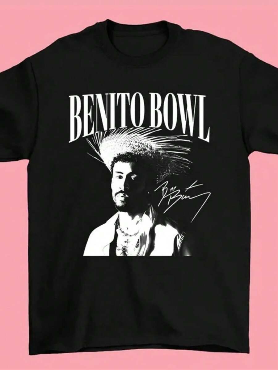 Women's And Men's Bunny Football Bad Benito Shirt, Bunny Bowl 2026 Halftime Show, Puerto Rico Bowl T - Schwarz - Übersicht 1