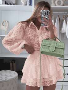 SUNSTORY 女士时尚优雅两件套，简约梦幻休闲优雅套装，适合下午茶、早午餐、户外街头风、夏季穿着、女士户外服装、女士优雅套装、女士休闲装、Y2K风格服装、春夏装。 - 粉色 - 查看 2