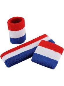 Bộ băng đô và băng cổ tay thể thao, băng đô và băng cổ tay bằng vải bông mềm mại, thấm hút mồ hôi và nhanh khô. - Nhiều màu - Xem 6