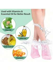 1 Pair Women's Skin-Friendly Silicone Moisturizing Socks Gel Heel Crack Repair Socks For Softening Calluses Rough Skin Home Spa Pedicure Valentine's Day Gift - Multicolor - View 4