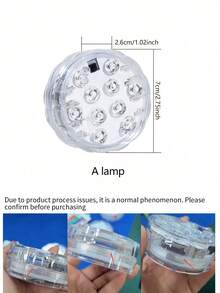1/2/4/6/8/10 件防水 LED 潜水灯，16 色变色水下灯，适用于水族馆、花瓶、浴缸、热水浴缸、万圣节、圣诞节、游泳池和派对装饰 - 白色 - 查看 10