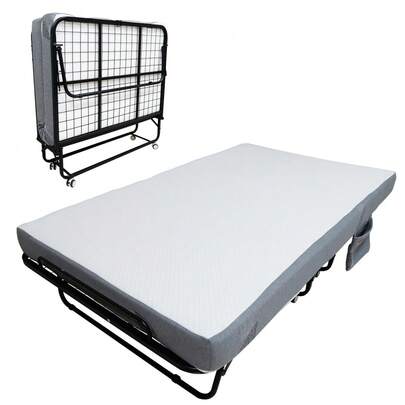 Folding Bed With Mattress For Adults, 75x31 In, 450 Lb Capacity, Portable Roll Away Bed With Wheels & Heavy Duty Metal Frame, Space-Saving For Guest Rooms Dorms Apartments