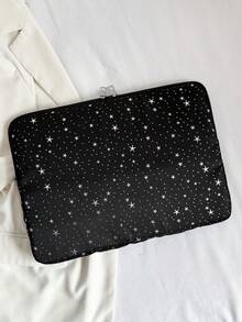 1个学生笔记本电脑保护套，适用于11英寸/13英寸/15英寸笔记本电脑，星形印花面料，休闲男女通用保护套，适用于Macbook、HP、ASUS等品牌，适合女生、青少年、男生、大学生，也可用于9-15英寸平板电脑，防震笔记本电脑内袋。 - 黑色 - 查看 5